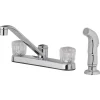 OakBrook Essentials Two Handle Chrome Kitchen Faucet Side Sprayer Included