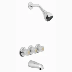 OakBrook 3-Handle Chrome Tub and Shower Faucet