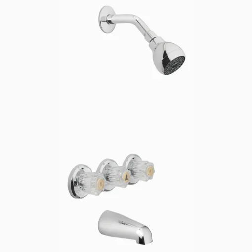OakBrook 3-Handle Chrome Tub and Shower Faucet