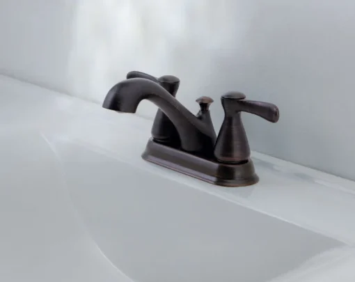 OakBrook Oil Rubbed Bronze Modern Two-Handle Bathroom Sink Faucet 4 in.