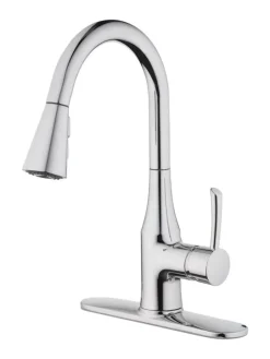 OakBrook One Handle Chrome Pulldown Kitchen Faucet
