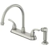 OakBrook Pacifica High Arc Two Handle Chrome Kitchen Faucet Side Sprayer Included