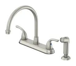 OakBrook Pacifica High Arc Two Handle Chrome Kitchen Faucet Side Sprayer Included
