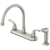OakBrook Pacifica Two Handle Brushed Nickel Kitchen Faucet Side Sprayer Included