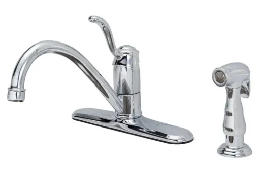 OakBrook Tucana One Handle Chrome Kitchen Faucet Side Sprayer Included
