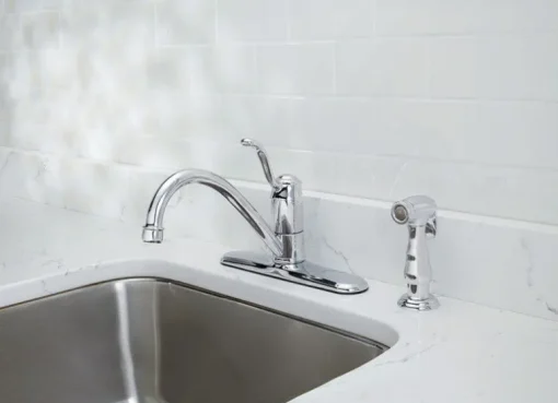OakBrook Tucana One Handle Chrome Kitchen Faucet Side Sprayer Included
