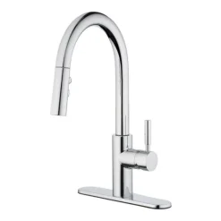OakBrook Vela One Handle Chrome Pull-Down Kitchen Faucet