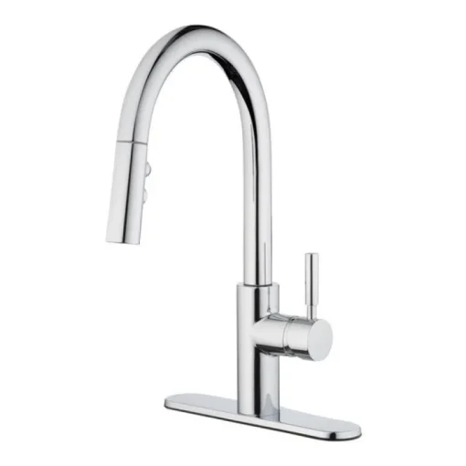 OakBrook Vela One Handle Chrome Pull-Down Kitchen Faucet