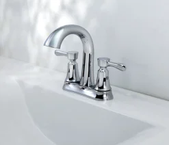 OakBrook Verona Chrome Modern Two-Handle Bathroom Sink Faucet 4 in.