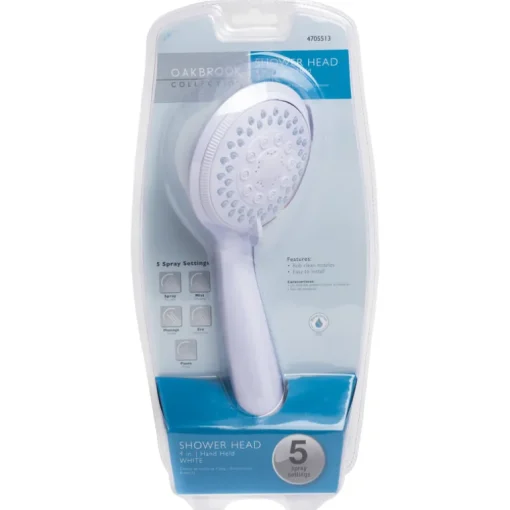 OakBrook White PVC 5 settings Handheld Showerhead 1.8 gpm