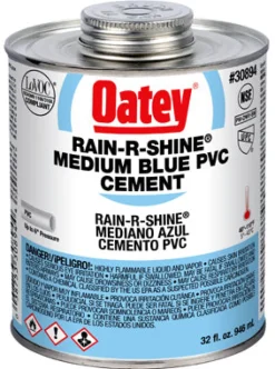 Oatey 30894 32 Oz Blue Rain-R-Shine® Medium PVC Cement