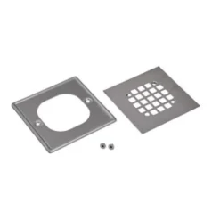 Oatey 42337 4-1/4 X 4-1/4 Brushed Nickel Square Snap-Tite Shower Strainer