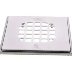 Oatey 42336 4.54 X 4.54 Polished Stainless Steel Square Snap In Strainer With Ring (Pack of 4).