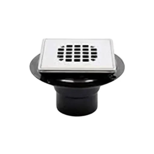 Oatey 42265 4.54 X 4.54 Stainless Steel Square Low Profile Snap-In Strainer With Ring Drain
