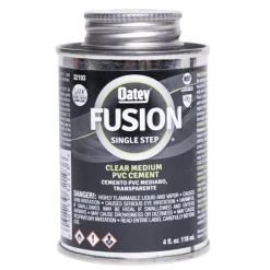 Oatey Fusion Single Step Clear Cement For Medium PVC 4 oz.
