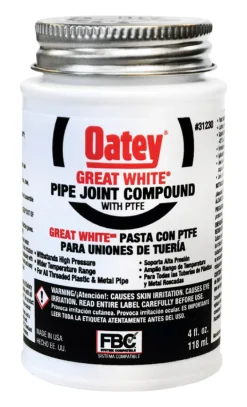 Oatey Great White White Pipe Joint Compound 4 oz (Pack of 12).