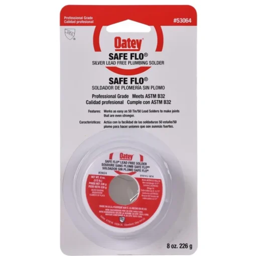 Oatey Safe-Flo 8 oz Lead-Free Plumbing Wire Solder Metal 40/60 1 pc