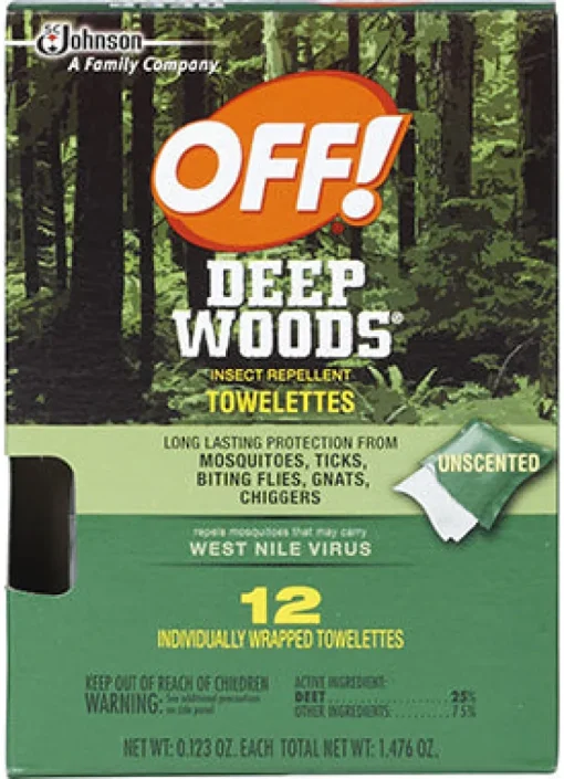 OFF Deep Woods Insect Repellent Towelettes For Mosquitoes 12 pk (Pack of 12)