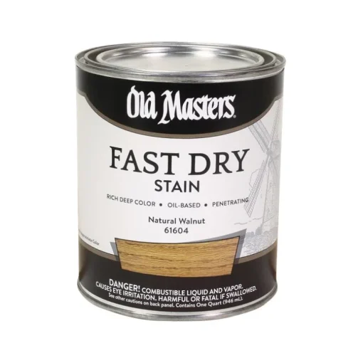 Old Masters Professional Semi-Transparent Natural Walnut Oil-Based Alkyd Fast Dry Wood Stain 1 qt (Pack of 4)