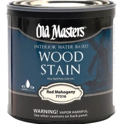 Old Masters Semi-Transparent Red Mahogany Water-Based Latex Wood Stain 0.5 pt (Pack of 6)