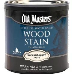 Old Masters Semi-Transparent Dark Mahogany Water-Based Latex Wood Stain 0.5 pt (Pack of 6)