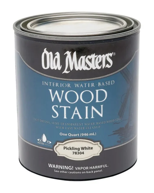 Old Masters Semi-Transparent Pickling White Water-Based Latex Wood Stain 1 qt. (Pack of 4)