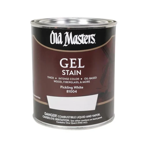 Old Masters Semi-Transparent Pickling White Oil-Based Alkyd Gel Stain 1 qt