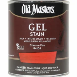 Old Masters Semi-Transparent Crimson Fire Oil-Based Alkyd Gel Stain 1 qt