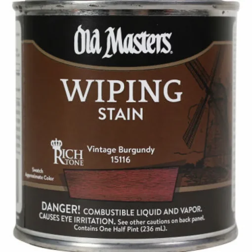 Old Masters Semi-Transparent Vintage Burgandy Oil-Based Wiping Stain 0.5 pt. (Pack of 6)