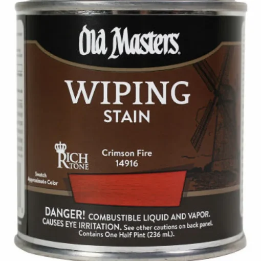 Old Masters Semi-Transparent Crimson Fire Oil-Based Wiping Stain 0.5 pt. (Pack of 6)