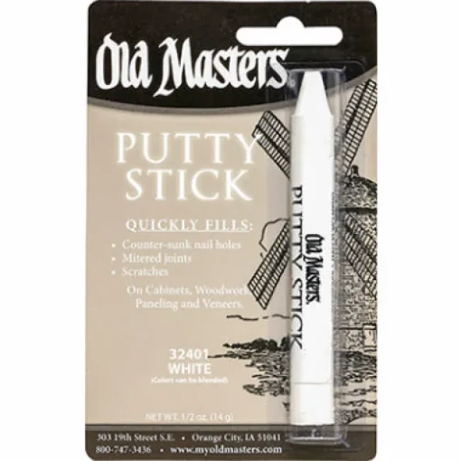 Old Masters White Non-Flammable 1-Part Formula Indoor Putty Stick 1/2 oz. for Wood