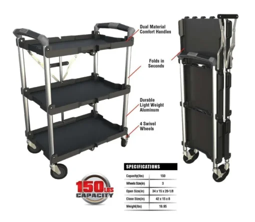 Olympia Tools Foldable Service Cart