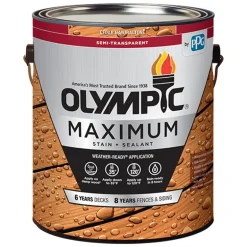 Olympic Maximum Semi-Transparent Semi-Gloss Cedar Natural Tone Deep Base Acrylic/Alkyd/Urethane Blend (Pack of 4)