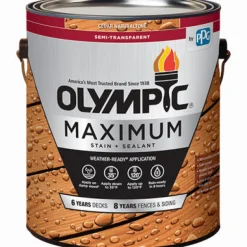 Olympic Maximum Semi-Transparent Semi-Gloss Cedar Natural Tone Deep Base Acrylic/Alkyd/Urethane Blend (Pack of 4)