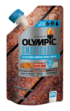 Olympic SmartGuard Clear Water-Based Acrylic Transparent Waterproofer 15 oz (Pack of 12).