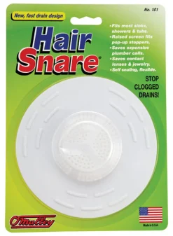 O'Malley Hair Snare White Plastic Self Sealing Hair Snare Drain Cover 5 Dia. in. (Pack of 6)