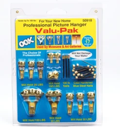 Ook Brass-Plated Assorted Picture Hanging Set 100 lb 34 pk