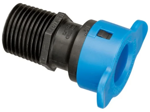 Orbit Blu-Lock Plastic Blue Adapter 1/2 MPT x 2 L x 0.5 W in. for Push Fittings and Pipe
