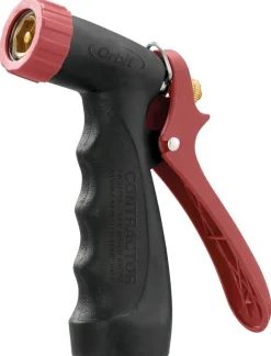 Orbit Metal Black/Red Contractor Threaded Tip Adjustable Pistol Grip Nozzle