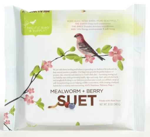 Pacific Bird & Supply Co Inc Pb-0025 12 Oz Berry Mealworm Suet Cake