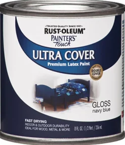 Painter's Touch Ultra Cover Latex Paint, Navy Blue, 1/2-Pint