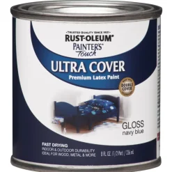 Painter's Touch Ultra Cover Latex Paint, Navy Blue, 1/2-Pint