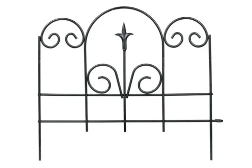 Panacea 16 in. L X 18 in. H Steel Black Garden Fence