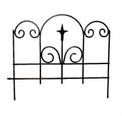Panacea 16 in. L X 18 in. H Steel Black Garden Fence