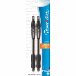 Papermate Profile Black Retractable Ball Point Pen 2 pk (Pack of 6)