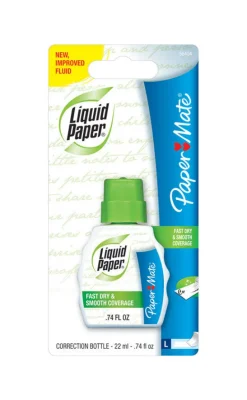 Papermate White Correction Fluid 0.74 oz. (Pack of 6)