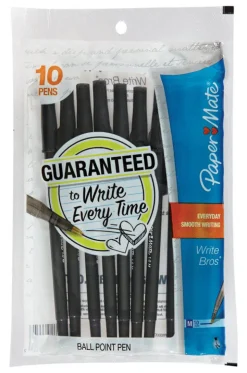 Papermate Write Bros Black Ball Point Pen 10 pk (Pack of 12)