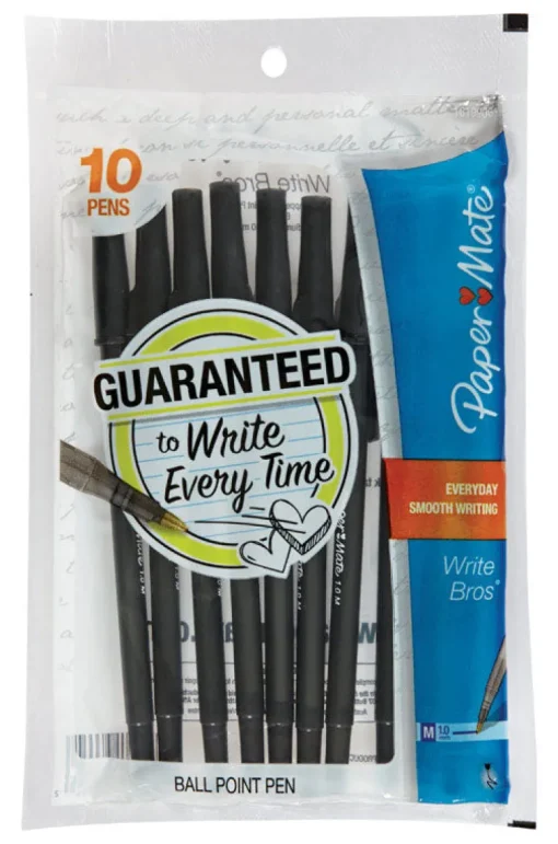 Papermate Write Bros Black Ball Point Pen 10 pk