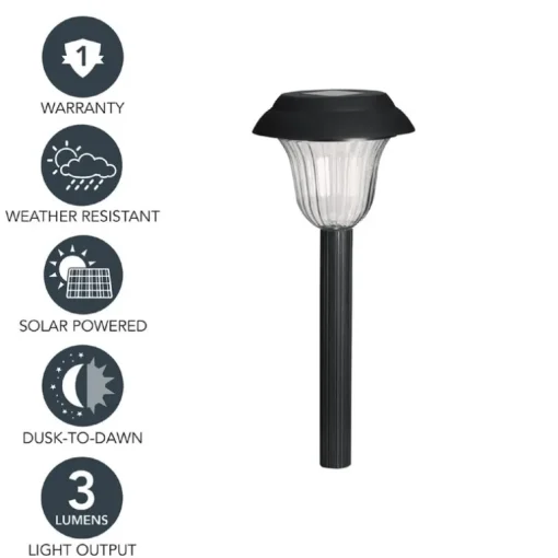 PATHWAY LGT SOLAR BLK 8PK