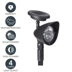 PATHWY LGT SLR BLK 7.5"H